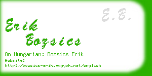 erik bozsics business card